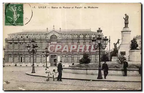 Cartes postales Lille Statue du Pasteur et Faculte de Medecine