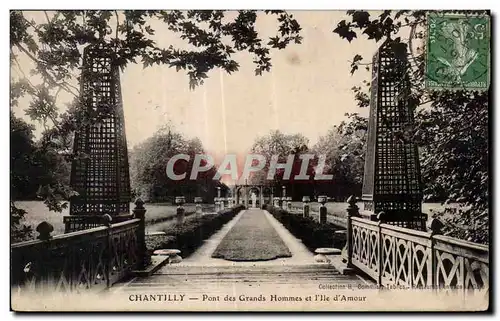 Cartes postales Chantilly Pont des Grands hommes et l lle d Amour