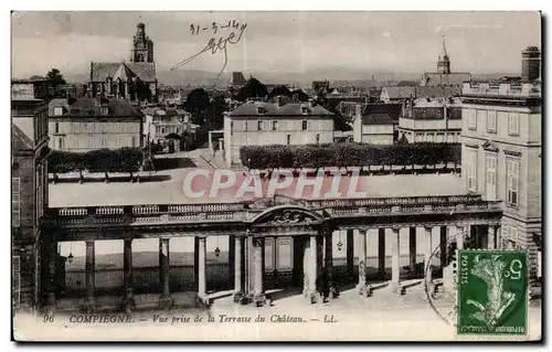 Ansichtskarte AK Compiegne Vue prise de la Terrasse du Chateau