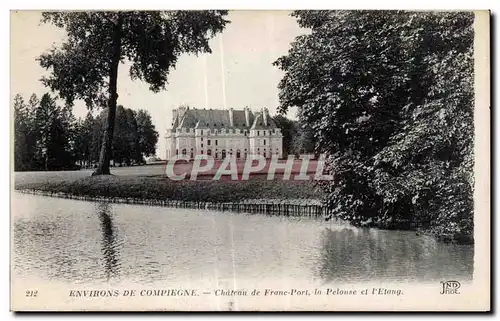 Ansichtskarte AK Compiegne Environs De Compiegne Chateau de Franc Port la Pelouse et L Etang