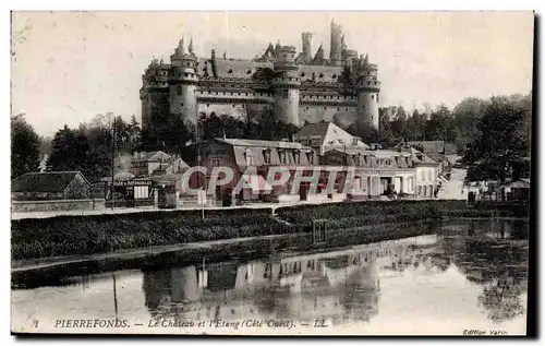 Ansichtskarte AK Pierrefonds Le Chateau et I Etang (Cote Ouest)