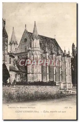 Cartes postales Saint Germer (Oise) Eglise ensemble sud ouest