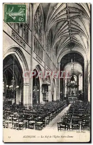 Cartes postales Alencon La Nef de I Eglise Norte Dame