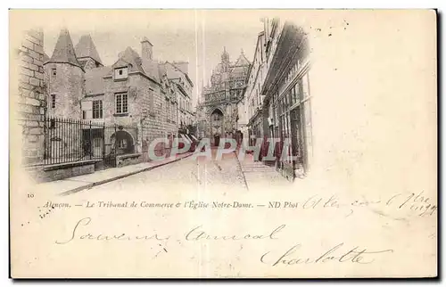 Cartes postales Alencon Le Tribunal de Commerce L Eglise Notre Dame