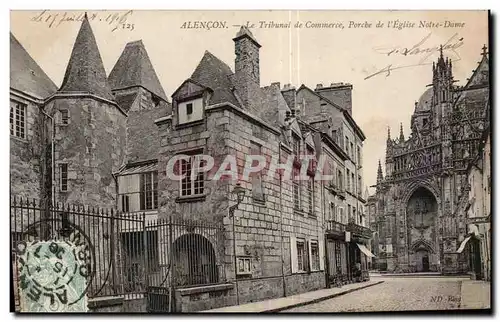 Cartes postales Alencon Le Tribunal de Commerce Porche de L Eglise