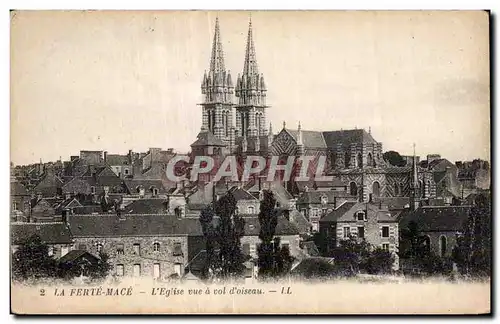 Cartes postales La Ferte Mace L Eglise Vue a Vol d Oiseau IL