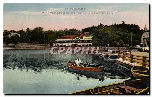 Cartes postales La Normandie Bagnoles De L Orne Le Lac et le Casino Municipal