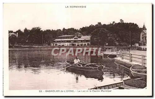 Ansichtskarte AK Bagnoles De L orne Le Lac et le Casino Municipal