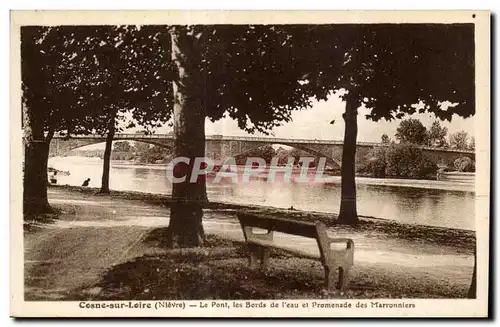 Ansichtskarte AK Niever Cosne sur Leire Le Pont les Bords de I eau et Promenade des Marronniers