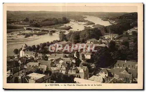 Cartes postales Nevers Le Pont du Chemin de Fer et la Loire