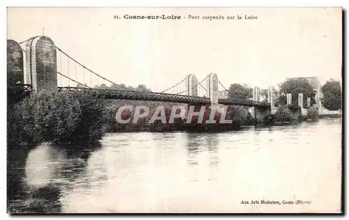 Cartes postales Cosne sur Loire Pont suspendu sur la Loire