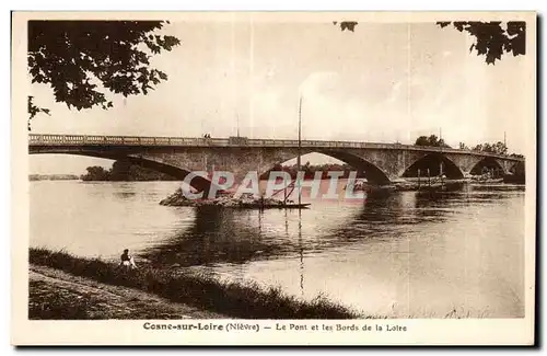 Cartes postales Cosne sur Loire Le Pont et les Bords de la Loire