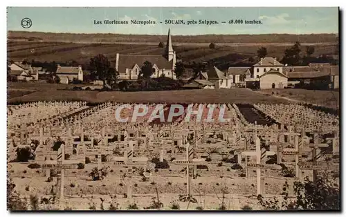 Cartes postales Les Glorieuses Necropoles Souain pres Suippes