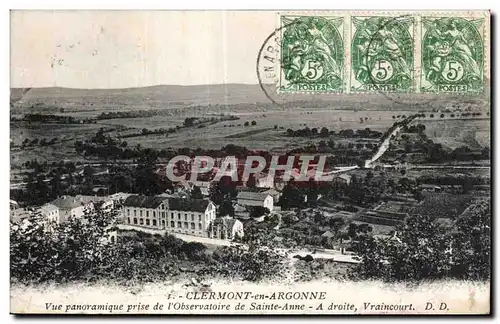 Ansichtskarte AK Clermont en Argonne Vue panoramique prise de I Observatoire de Sainte Anne A droite Vraincourt