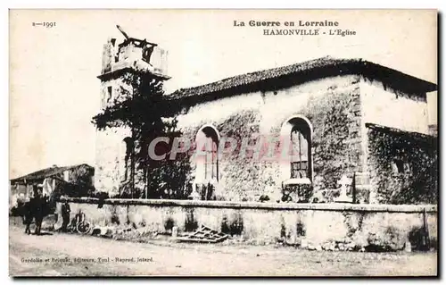 Cartes postales La Guerre en Lorraine Hamonville L Eglise Militaria