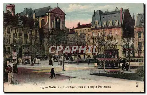 Cartes postales Nancy Place Saint Jean et Temple Protestant