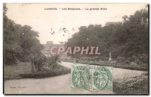 Cartes postales Luneville Les Bosquets La grande Allee