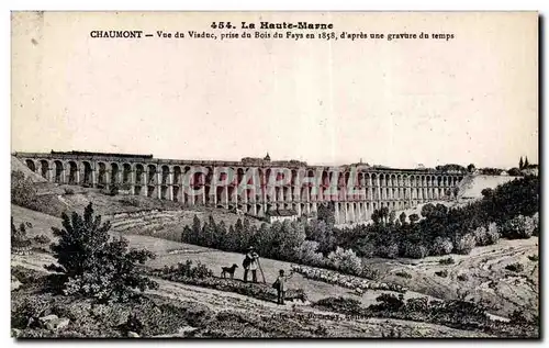 Ansichtskarte AK La Raute Marne Chaumont vue du Viaduc prise du Bois du Fays en d apres une gravure du temps