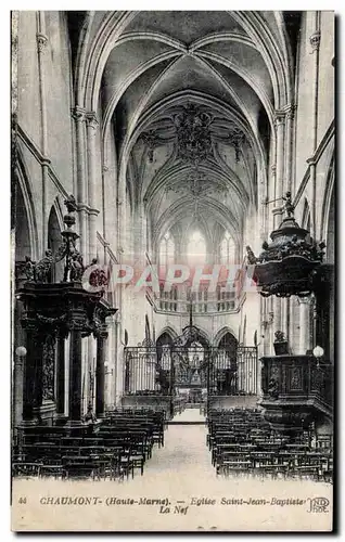 Cartes postales Chaumont (Haute-Marne) Eglise Saint Jean Baptister La Nef