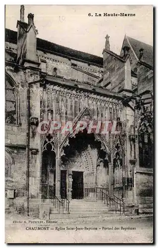 Cartes postales La haute Mavne chaumont eglise saint jean baptiste portail des baptemes