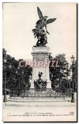 Cartes postales Chaumont (Haute-marne) Monument des enfants de la haute marne morts pour la patrie
