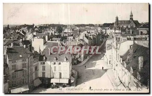 Cartes postales Chaumont Vue generale prise de l Hotel de Ville