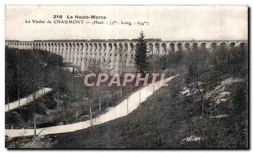 Cartes postales La Hante Marne Le Viaduc de Chaumont Train