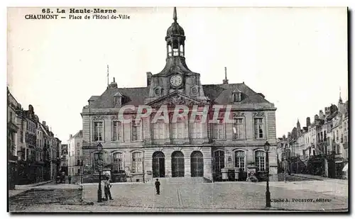 Ansichtskarte AK La Hante Marne Chaumont Place de I Hotel de Ville