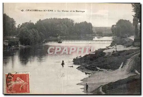 Cartes postales Chalons sur Marne La Marne et le Barrage