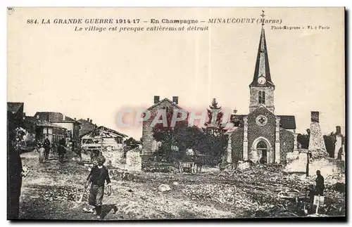 Cartes postales Minaucourt Le village detruit