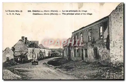 Cartes postales Chatillon sur Morin La rue principale du village