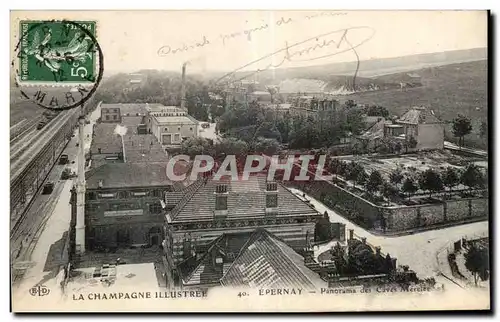 Cartes postales Epernay Panorama des caves Mercier