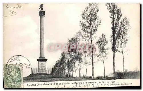 Ansichtskarte AK Montmirail Colonne commemorative de la bataille de Marchais Montmirail 11 fevrier 1814