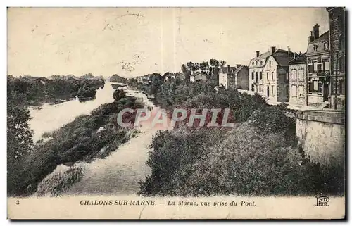 Ansichtskarte AK Chalons sur Marne La Marne vue prise du pont