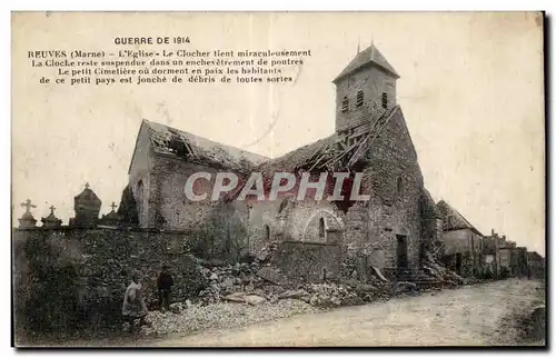 Cartes postales Reuves L eglise Le clocher