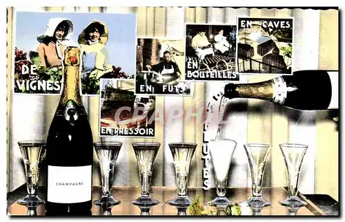 Moderne Karte Souvenir Champenois Champagne