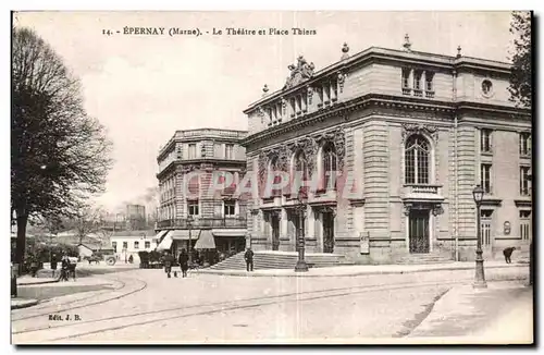 Cartes postales Epernay Le theatre et place Thiers