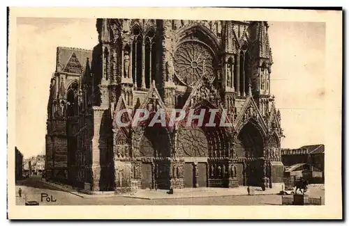 Cartes postales Reims la cathedrale le portail