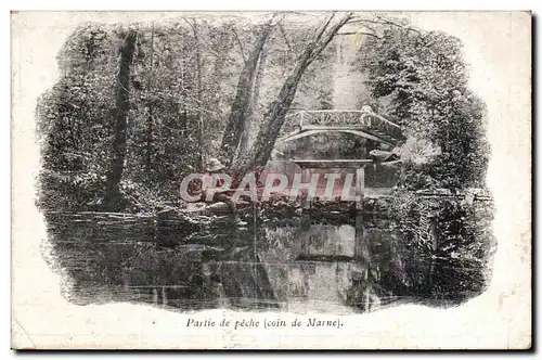 Cartes postales Partie de peche (coin de Marne) Pecheur