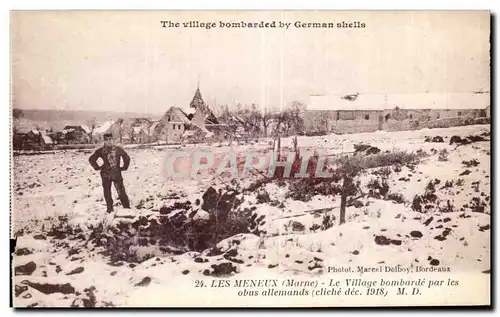 Cartes postales Les meneux Le village bombarde par les obus allemands