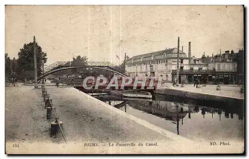 Ansichtskarte AK Reims La passerelle du canal