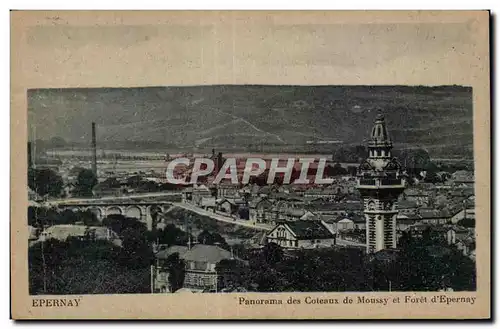 Cartes postales Epernay panorama des coteaux de moussy et foret d Epernay