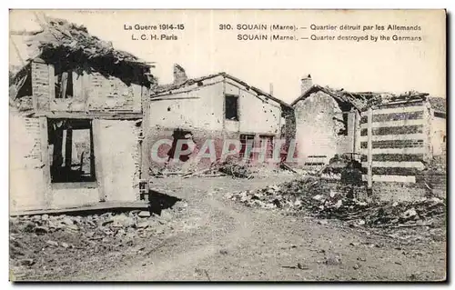 Cartes postales Souain marne quartier detruit par les allemands souain marne