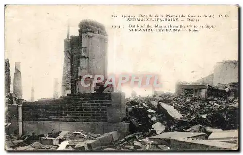 Ansichtskarte AK Bataille de la marne du 6 au sept sermaize les bains ruines