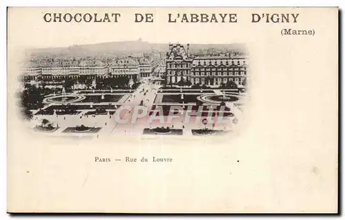 Ansichtskarte AK Chocolat de l Abbaye d igny Paris rue du louvre