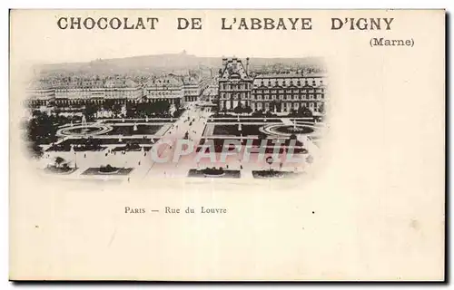 Cartes postales Chocolat de l Abbaye d igny Paris rue du louvre