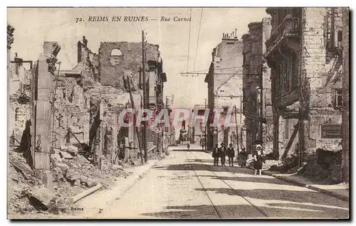 Cartes postales Reims en ruines rue carnot