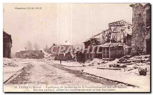 Cartes postales Faubourg de reims apres le bombardement des allemands Reims suburl after the bombardment of the