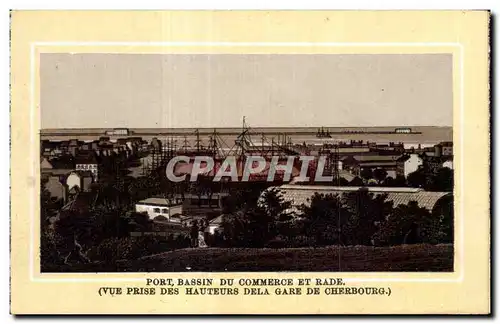 Ansichtskarte AK Cherbourg Port bassin du commerce et rade ( Vue prise des hauteurs de la gare de Cherbourg )