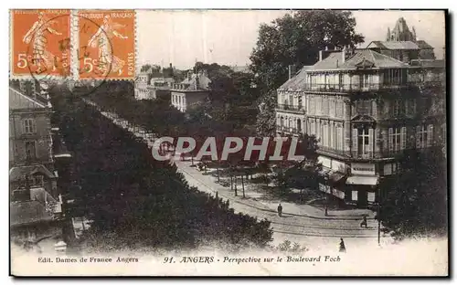 Cartes postales Angers perspective sur le boulevard foch